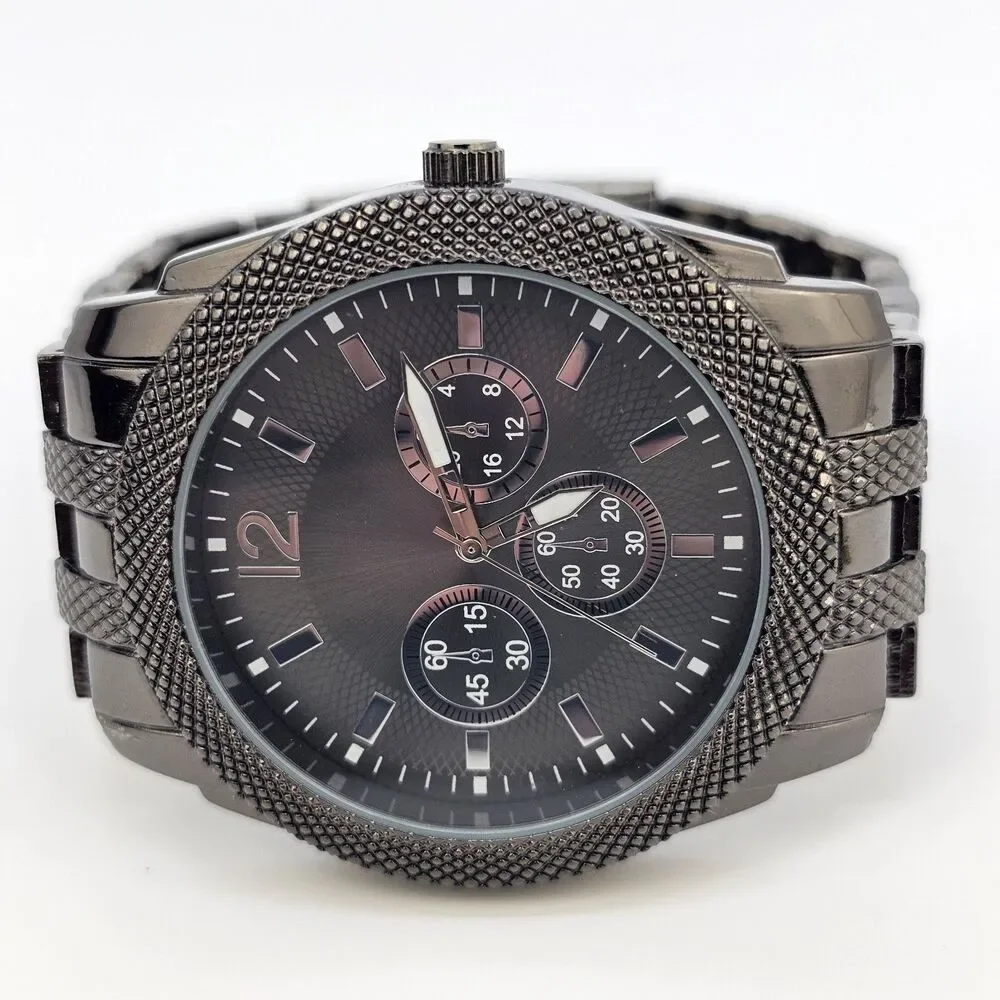 45MM Watch Men's‎ Black Dial Black Case Black Bracelet Band 7